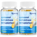 Liposomale Nattokinase 12 000 FU Serrapeptase 360 000 Supplément enzymatique SPU - enrichi d'enzymes synergiques et de mélanges nutritifs et d'inuline pour les capsules circulatoires, Gut, Digestion 60 (2 flacon)