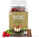 Gommies de champignons 10 Mélange - Champignon avec Lions Mane, Chaga, Reishi, Cordyceps 2500mg, Suppléments Cerveau pour la Mémoire et la Focus