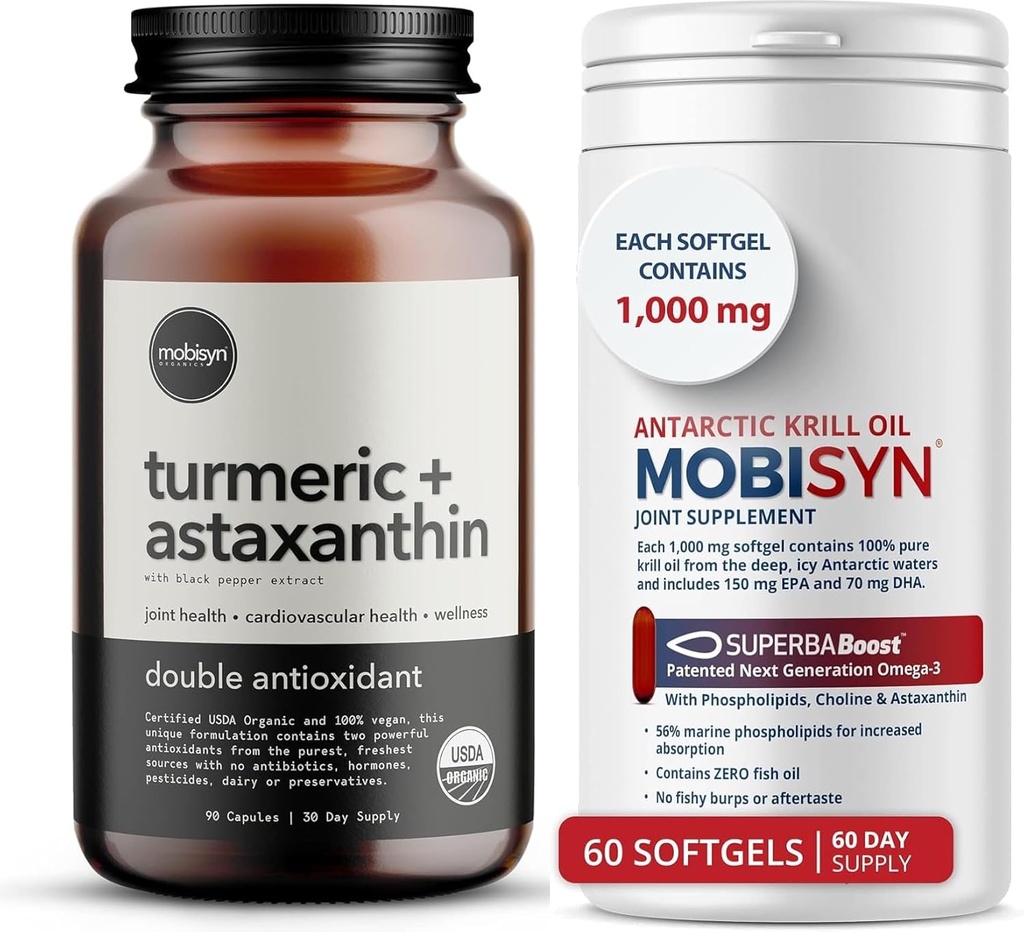 Organics Turmeric avec supplément d'astaxanthine + huile de krill pure