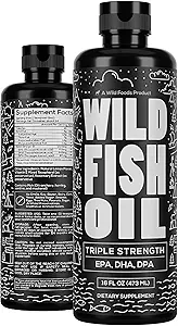 Aliments sauvages Supplément d'huile de poisson Omega 3 liquide, citron, 16 oz (1 pk)
