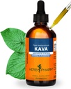 Extrait liquide de racine de kava biologique pour le stress et la relaxation: Extrait de kava végétalien, Teinture de kava non-OGM pour l'humeur calme et relaxante, sans gluten, 4 Oz.