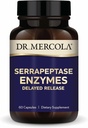 Dr. Mercola Serrapeptase Enzymes - Soutient une fonction cellulaire saine - Libération retardée - Non-OGM, sans gluten et sans soja - 60 capsules