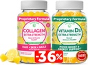 Lunakai Collagen and Vitamine D3 Gummies Bundle - Suppléments anti-vieillissement non-OGM pour les hommes et les femmes - Immunity, Bone and Mood Support Gummy pour les adultes - 30 jours d'approvisionnement
