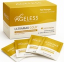 L'or UltraMAX sans âge - supplément anti-âge HGH pour les femmes et les hommes - rajeunit la peau, restaure l'apparence jeune, stimule l'énergie et le sommeil, la poudre effervescente - Valencia Orange Flavor - 22 packets