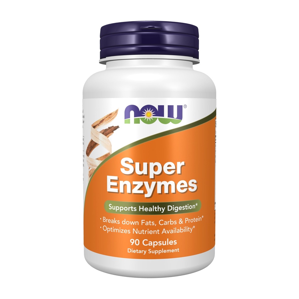 MAINTENANT Suppléments, Super Enzymes, Formulés avec Bromelain, Bile à Ox, Pancréatine et Papaine, Super Enzymes,90 Capsules