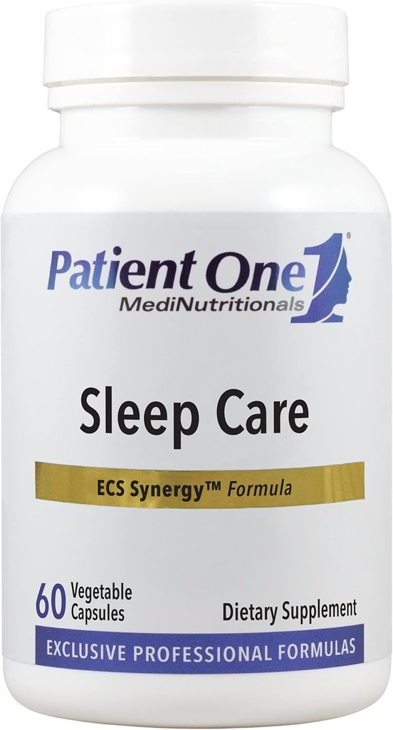 Soins de sommeil pour patient 1 , Supplément pour soutenir la transition vers le sommeil et le sommeil reposé* , avec Camomile, Valérian, Melatonine et plus 60 capsules