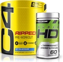 C4 Ripped & SuperHD, Thermogenic Bundle, C4 Ripped Pre Workout Powder, ICY Blue Razz 30 portions + SuperHD avec Capsimax et extrait de thé vert, 60 portions