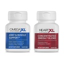 Supplément de soutien conjoint OmegaXL - Support musculaire naturel, Huile de moules à lipure verte, pilules de gel souple, sans médicament, 60 comte + coeurXL 30 comte, mélange Omega-7 à haute puissance
