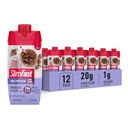 SlimFast Protein Shake, Chocolat- 20g de protéines, substitut de repas Shake prêt à boire, haute protéine avec faible teneur en glucides et en sucre, 24 vitamines et minéraux, 12 nombre (paquet de 1) (emballage mai vary)