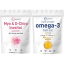 Micro-ingrédients Omega-3 Huile de poisson 4,200 mg Softgels & Myo & D-Chiro Inositol Powder Bundle 2 Pack