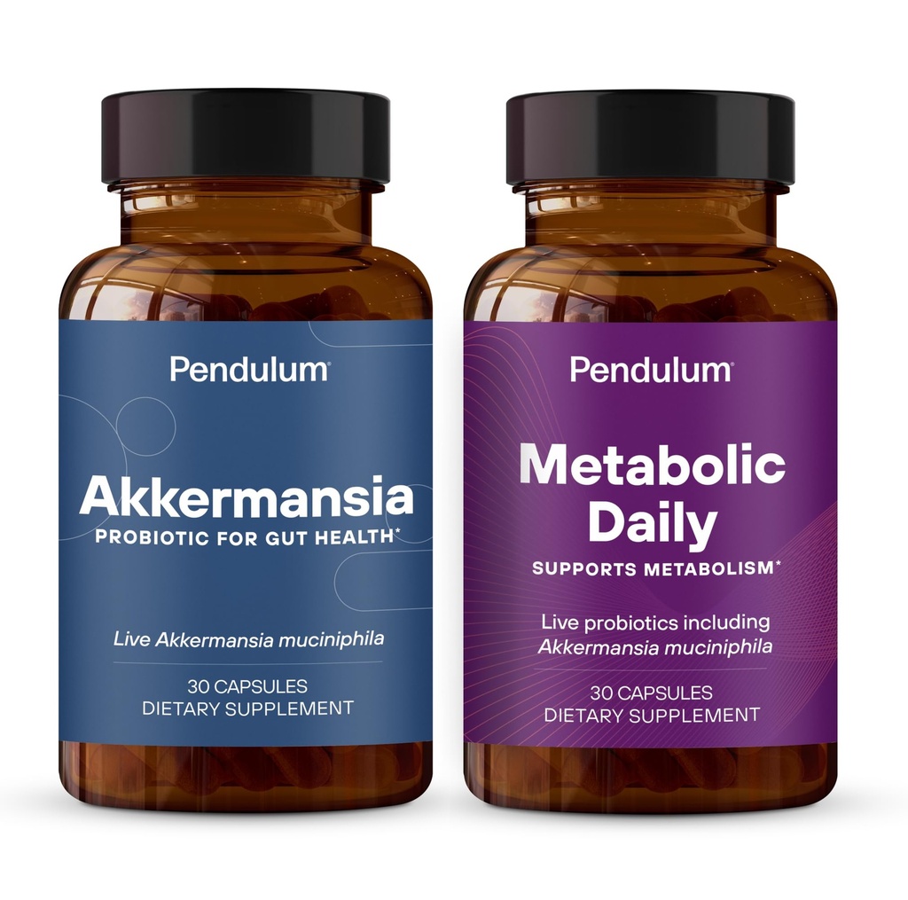 Pendulum Akkermansia & Metabolic Daily Bundle - Live Probiotic Supplements Strengthen The Gut Lining, Support GLP-1 Production, Supports Metabolism