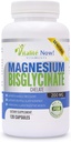 Bisglycinate de magnésium 200mg 100 % chélaté - Absorption maximale et biodisponibilité, entièrement réacté et tamponné, sans effet laxatif - Sommeil, énergie, crampes des jambes, maux de tête - non-OGM