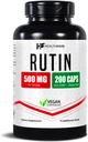 Healthfare Rutin Supplément 500mg de 200 gélules de végétaliens Formule bioflavonoïde naturelle de résistance supplémentaire Support antioxydant de non-OGM, sans gluten