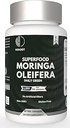 Capsules de Moringa Organiques Supplément de Moringa Vert pour l'énergie, le métabolisme et le soutien immunitaire – 60 capsules, Superfood naturel