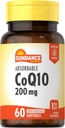 Sundance CoQ10 200mg Softgels (60 Count) avec extrait de poivre noir (non-OGM et supplément sans gluten)
