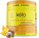 Keto Vitals Electrolytes Poudre - Sans sucre Kéto Electrolytes Poudre avec Potassium, Magnésium, Sodium, et Calcium - Sans sucre Electrolyte Buvez Mix & Poudre d'hydratation, 60 portions, noix de coco ananas