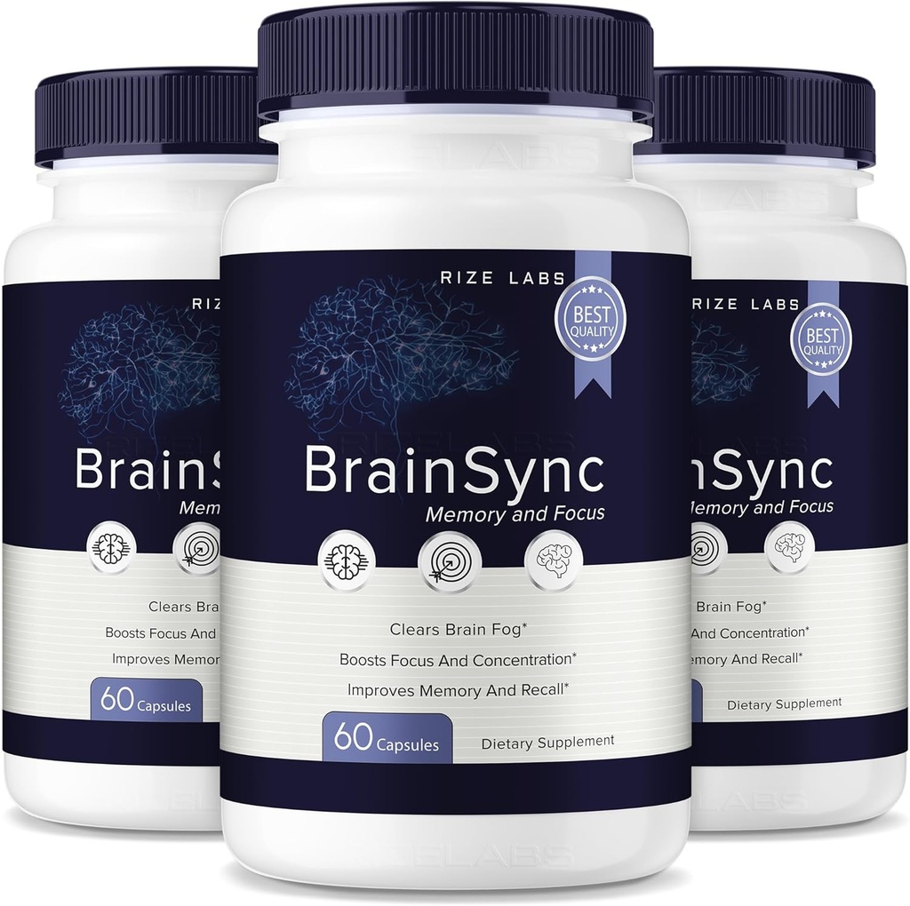 labs de taille - Capsules BrainSync – Formule quotidienne Focus & Clarity avec un mélange équilibré pour l'alerte et le soutien mémoire.