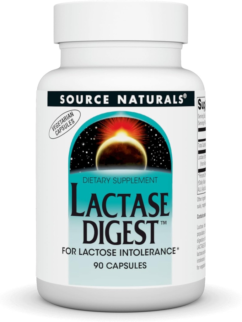 Source Naturals Lactase Digest, pour intolérance au lactose* - 90 capsules