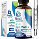 Drops de mousse de mer d'Irlande - Citrus Berry Flavor - 92+ Minéraux essentiels et vitamines - Énergie, peau, gourdin, récupération - Bladderwrack et racine de dard - 2 fl. oz