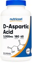 Acide D-Aspartique Nutricost Capsules 3000mg par portion (180 Capsules) - Non-OGM