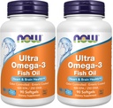 MAINTENANT Suppléments, Ultra Oméga-3 Distillés moléculairement et enduits entériques, 90 Softgels (paquet de 2)