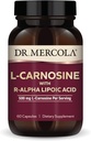 Dr. Mercola L-Carnosine with R-ALA Dietary Supplement, 500 mg L-Carnosine per Serving, 30 Servings (60 Capsules), Non GMO, Gluten Free, Soy Free