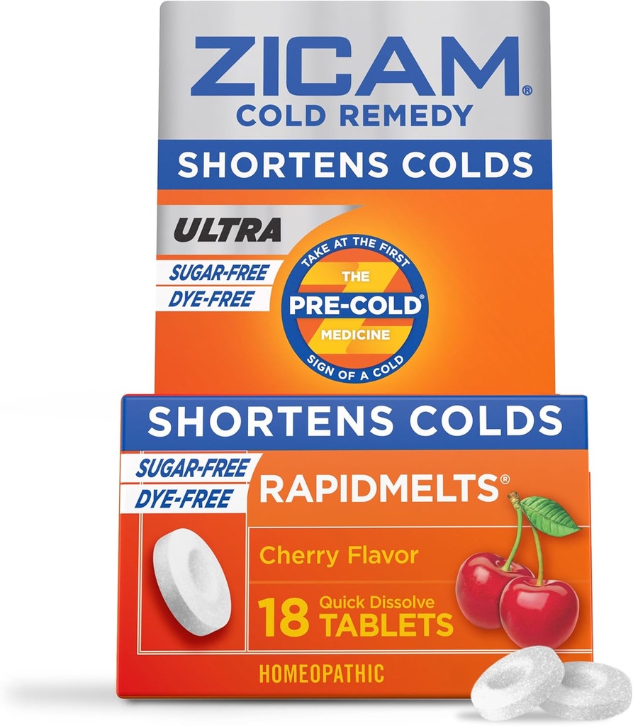 Zicam Cold Remedy Zinc Rapidmelts, Cherry Flavor, 18 comtes (paquet de 1)