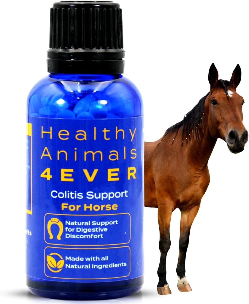 HA4E - Soutien à la colite du cheval - Aide à la diarrhée et à la déshydratation - Soins préventifs - Supplément homéopathique naturel très efficace - 300 Comprimés