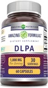 Formules étonnantes Supplément DLPA (DL-Phenylalanine) $ 1000 Mg par portion $ 60 Capsules $ Non-GMO $ Sans gluten $ Fabriqué aux États-Unis