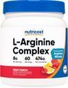 Complexe Nutricost L-Arginine (Fruit Punch, 60 portions) - Sans gluten, sans OGM