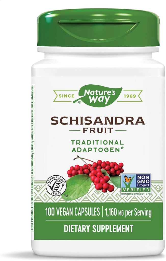 La façon de la nature Schizandra Capsules, Fruit, 100 Compte (paquet de 2)