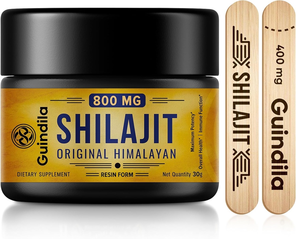 800mg Shilajit Supplément-Shilajit Résine chilajit biologique pure avec puissance maximale, original de l'Himalaya avec 85+trace minéraux et acide fulvic pour focus& énergie, immunité,30 Grams
