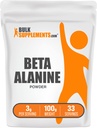 BulkSupplements.com Poudre Beta Alanine - Supplément Beta-Alanine, Supplément pré-entraînement - Sans aromatisants et sans gluten, 3g par portion, 100g (3.5 oz) (paquet de 1)