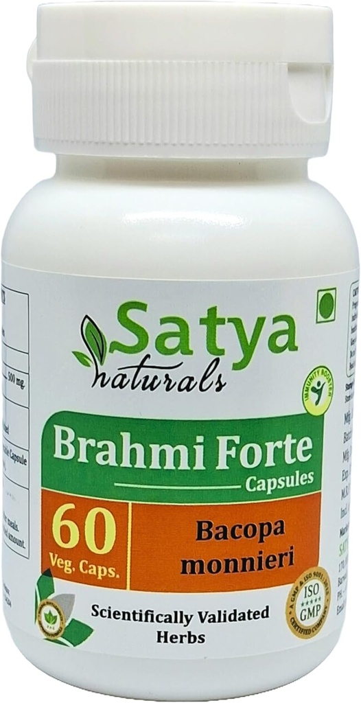 Brahmi Forte Capsules 500 mg. 60 Gél. Capsules Brahmi (Bacopa Monnieri) Capsules d'extrait pour hommes et femmes.