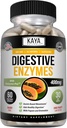Kaya Naturals Enzymes digestifs avec prébiotiques et probiotiques - Constipation & Bloating Relief - Pilules de gestion du poids pour les femmes et les hommes - Aides fonctions immunitaires - Soutien de digestion - 60 Capsules Veggie
