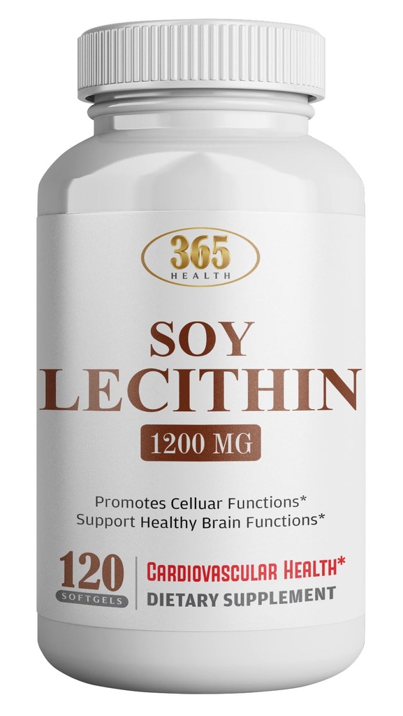 Lécithine LFE, haute puissance, 120 softgels, combinaison naturelle d'acides gras essentiels pour soutenir le cerveau et la fonction nerveuse- Lécithine grade alimentaire, 1200mg par portion, supplément alimentaire