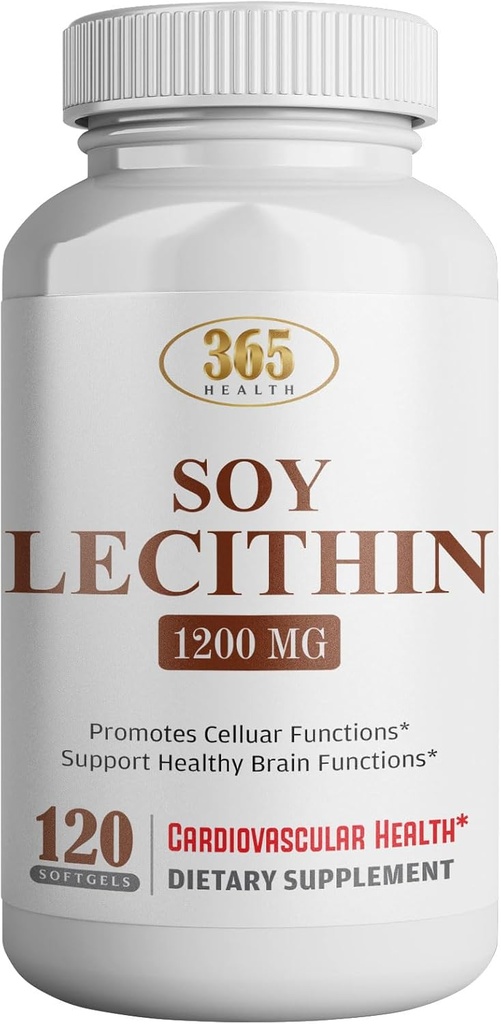 Lécithine LFE, haute puissance, 120 softgels, combinaison naturelle d'acides gras essentiels pour soutenir le cerveau et la fonction nerveuse- Lécithine grade alimentaire, 1200mg par portion, supplément alimentaire