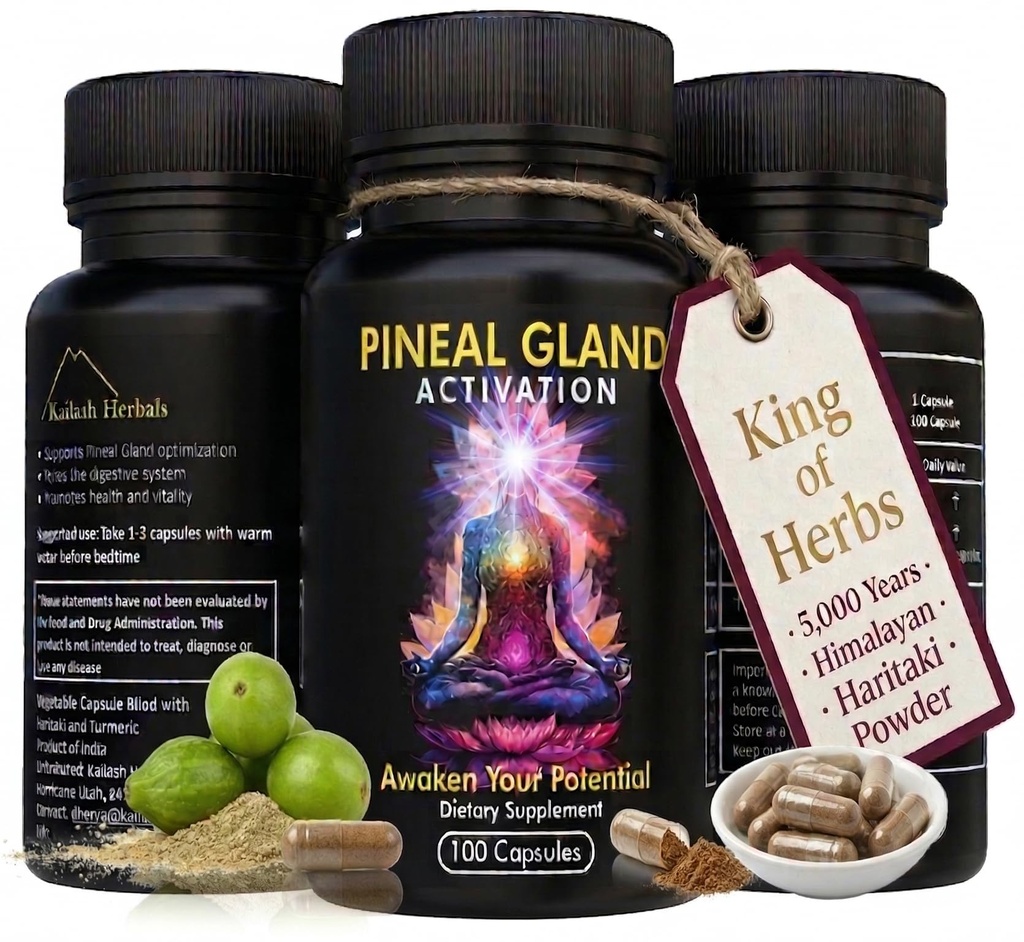 Supplément d'activation du pineal Gland - Soutient la décalcification, l'éveil du troisième œil, l'intuition et la clarté mentale - 100 gélules véganes