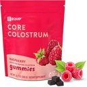 Les aliments d'équipement Core Bovine Colostrum Gommies - Delicious 1g Par Seving Grass Supplément de Colostrum Fed - Gut santé, immunité, récupération, cheveux et peau - 60 Bovine Colostrum Gommies, 30 portions, framboise