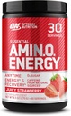 Optimum Nutrition Amino Energy - Pré-entraînement avec thé vert, BCAA, acides aminés, Keto Friendly, extrait de café vert, poudre d'énergie - fraise juteuse Burst, 30 portions (emballage mai Vary)