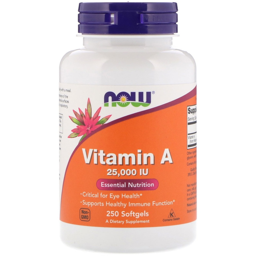 Alimentations Vitamine A, 25000 UI d'huile de foie de poisson, 250 Softgels (paquet de 2)