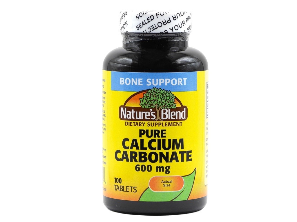 Mélange naturel de carbonate de calcium pur 600 mg 100 onglets (1684)
