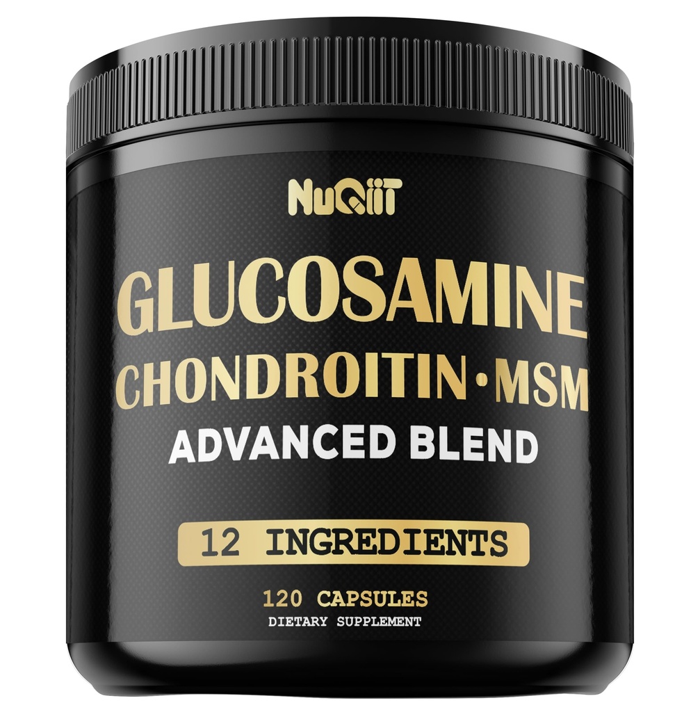 Glucosamine Chondritin MSM avec supplément de soutien immunitaire et joint 2000mg - Curcumine curcumine curcumine racine, Boswellia, Elderberry, Echinacea et plus - 120 Capsules - Bone Health, Flexibility & Strength Support