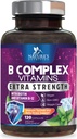 B Complex Vitamins Capsules - Super Complete B-100 Complex with Vitamin B12 B6 C Biotin Folate & Folic Acid for Immune & Energy Support - Supplement for Heart, Brain, & Nerve Support - 120 Capsules