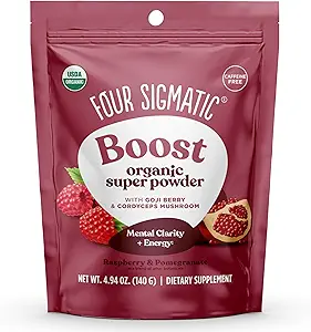 Quatre Sigmatic Calm Super Powder (en poudre) Bio Superfood avec du Citrate de magnésium, extrait de camomille biologique et extrait de champignons Tremella (en poudre)