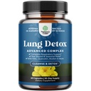 Lung Detox Mullein Leaf Capsules - Complexe de purification de Mullein Lung avec NAC Quercetin & Cordyceps Extraits - Supplément respiratoire à base de plantes foliaires pour Sinus Immunity & Breathing Support 60ct