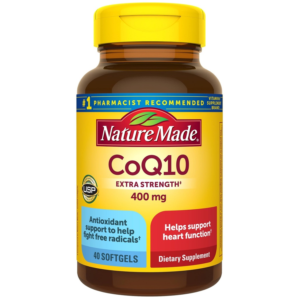 Nature faite CoQ10 400mg Softgels, complément alimentaire pour le soutien de la santé cardiaque, 40 comte, 40 jours d'approvisionnement