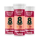 8Greens Supergreens Comprimés Super Greens Poudre Superfood Comprimés Super Greens, Métabolisme Immunité et Focus, Verts quotidiens Comprimés effervescents, Organiques: Aloe Vera, Spiruline, Chlorella, Pêche, 30 portions