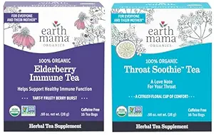 Thé Immune à la mûre biologique Terre Mama + Thé SmoothieTM à la gorge biologique pour le bien-être