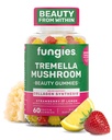 Fungies Tremella Champignon Gommies, Fraise mélangée & Saveur de citron - Supplément de champignons à base de plantes Gommy pour adultes soutient la synthèse collagène, la peau saine et le vieillissement en santé - Gommies de beauté 60 portions